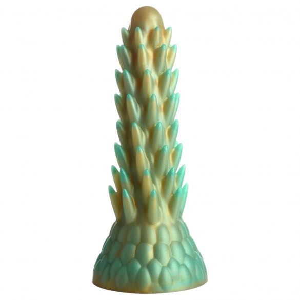 Creature Cocks Stegosaurus - dygliuotas silikoninis dildo - 20 cm (žalias) 