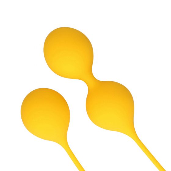 Loveline - silikoniniai Kėgelio kamuoliukai, 2 dalių rinkinys (geltonas)
