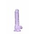 REALROCK - permatomas realistiškas dildo - violetinis (17cm) 