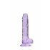 REALROCK - permatomas realistiškas dildo - violetinis (17cm) 