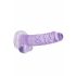 REALROCK - permatomas realistiškas dildo - violetinis (17cm) 