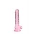 REALROCK - permatomas realistiškas dildo - rožinis (17cm)