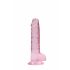 REALROCK - permatomas realistiškas dildo - rožinis (17cm) 