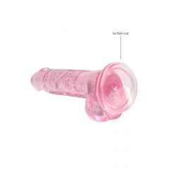 REALROCK - permatomas realistiškas dildo - rožinis (17cm)