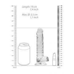 REALROCK - skaidrus realistiškas dildo - skaidrus (17cm)