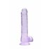 REALROCK - permatomas realistiškas dildo - violetinis (19cm) 