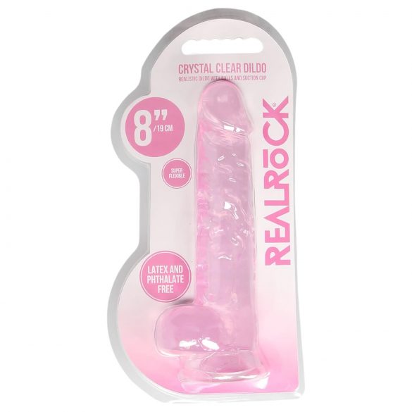 REALROCK - permatomas tikroviškas dildo - rožinis (19cm) 