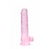 REALROCK - permatomas tikroviškas dildo - rožinis (19cm) 