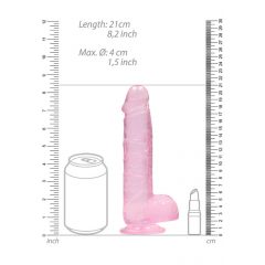 REALROCK - permatomas tikroviškas dildo - rožinis (19cm)