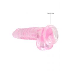 REALROCK - permatomas tikroviškas dildo - rožinis (19cm)