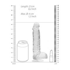 REALROCK - permatomas realistinis dildo - skaidrus (19cm)