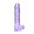 REALROCK - permatomas realistiškas dildo - violetinis (22 cm) 