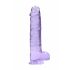 REALROCK - permatomas realistiškas dildo - violetinis (22 cm) 