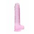 REALROCK - skaidrus tikroviškas dildo - rožinis (22cm) 