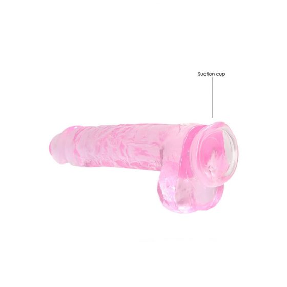 REALROCK - skaidrus tikroviškas dildo - rožinis (22cm)