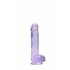 REALROCK - permatomas realistiškas dildo - violetinis (15cm) 