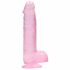 REALROCK - permatomas tikroviškas dildo - rausvas (15 cm) 