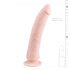 Easytoys - siurbtukas 100% silikoninis dildo (21cm) - natūrali spalva 