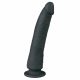 Easytoys - su siurbtuku 100% silikono dildo (21cm) - juodas 