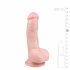 Easytoys - siurbtukas, su sėklidėmis dildo (15cm) - natūralios spalvos 