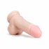 Easytoys - prilipdanti dildo su sėklidėmis (17,5cm) - natūralus 