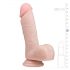 Easytoys - prilipdanti dildo su sėklidėmis (17,5cm) - natūralus 