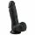 Easytoys - prisitvirtinantis dildo su sėklidėmis (17,5 cm) - juodas 