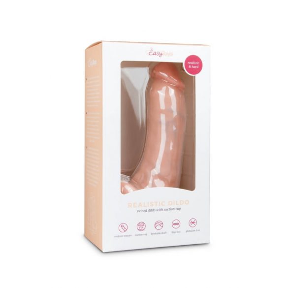 Easytoys - su siurbtuku, su sėklidėmis dildė (20cm) - natūrali 