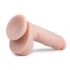 Easytoys - pritvirtinamas dildo su sėklidėmis (22,5 cm) - natūralus 