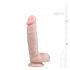 Easytoys - pritvirtinamas dildo su sėklidėmis (22,5 cm) - natūralus 