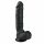 Easytoys - juodasis dildo su siurbtuku ir sėklidėmis (22,5cm) 