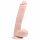 Easytoys - prisisiurbiantis didelis dildo su sėklidėmis (26,5 cm) - natūralus 