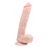 Easytoys - prisisiurbiantis didelis dildo su sėklidėmis (26,5 cm) - natūralus 