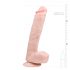 Easytoys - prisisiurbiantis didelis dildo su sėklidėmis (26,5 cm) - natūralus 