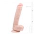 Easytoys - prisisiurbiantis didelis dildo su sėklidėmis (26,5 cm) - natūralus 