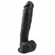 Easytoys - prilipti galintis, su sėklidėmis didelis dildo (26,5 cm) - juodas 