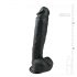 Easytoys - prilipti galintis, su sėklidėmis didelis dildo (26,5 cm) - juodas 