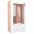 Easytoys - prisitvirtinantis didelis dildo su sėklidėmis (29,5 cm) - natūralus 