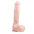 Easytoys - prisitvirtinantis didelis dildo su sėklidėmis (29,5 cm) - natūralus 