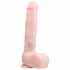 Easytoys - prisitvirtinantis didelis dildo su sėklidėmis (29,5 cm) - natūralus 