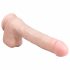 Easytoys - prisitvirtinantis didelis dildo su sėklidėmis (29,5 cm) - natūralus 