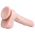 Easytoys - prisitvirtinantis didelis dildo su sėklidėmis (29,5 cm) - natūralus 