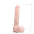 Easytoys - prisitvirtinantis didelis dildo su sėklidėmis (29,5 cm) - natūralus 