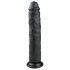 Easytoys - didelis prisegamas dildo (28,5 cm) - juodas