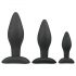 Easytoys Rocket - analinis dildo rinkinys - juodas (3 dalių) 