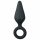 Easytoys Pointy Plug - analinis dildo su žiedu laikymui - vidutinis (juodas)