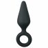 Easytoys Pointy Plug - analinis dildo su žiedu laikymui - vidutinis (juodas)