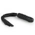 Easytoys Flogger - botagas ir silikoninis dildo viename (juodas) 