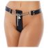 Rimba - Leather Chastity Belt with Lock (Black) 