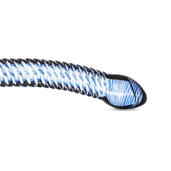 Gildo Glass Nr. 5 - spiraliniai stiklo dildo (skaidriai mėlyna)